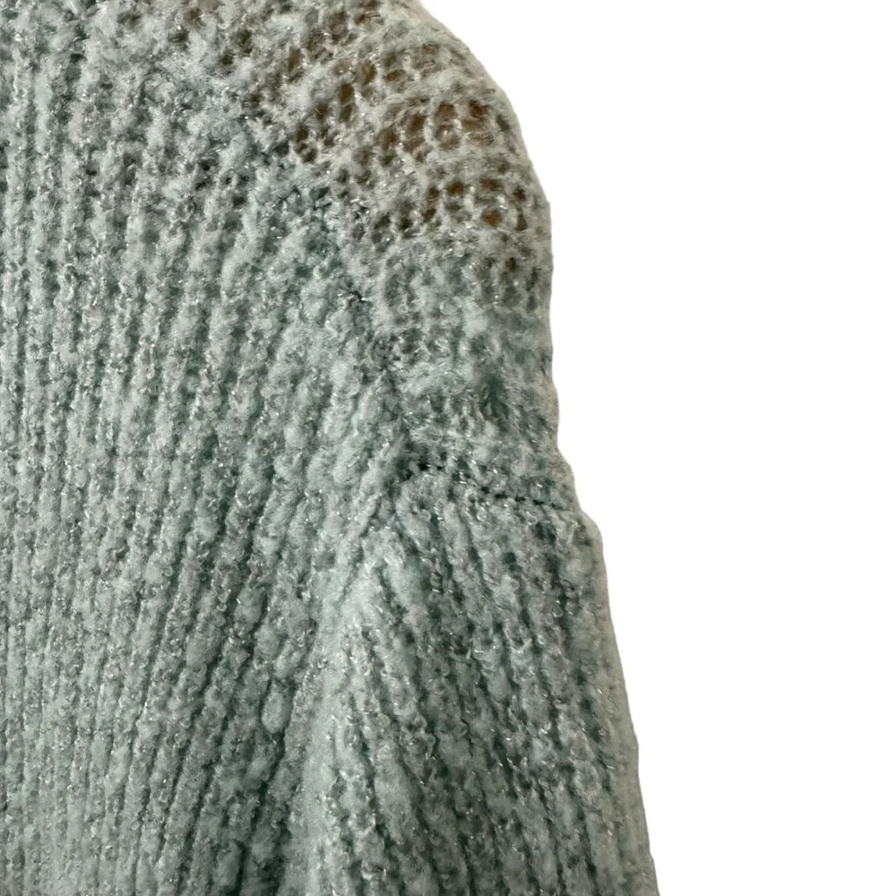 * Lane Bryant Sweater Scallop Size 18/20 Long Sleeve Knit Plus Size Light Blue - Picture 8 of 13